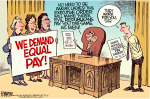 The Equal Pay Act of 1963 is a United States law passed to abolish the wage gap, 54 years ago. Former president Obama first legislation was the Lilly Ledbetter Act, another way to shrink the wage gap. These laws were passed to ensure all Americans fair pay.​Yet today the median wage of a woman working full-time year-round in the United States is about $39,600 which is only 79 percent of what a man makes.​
